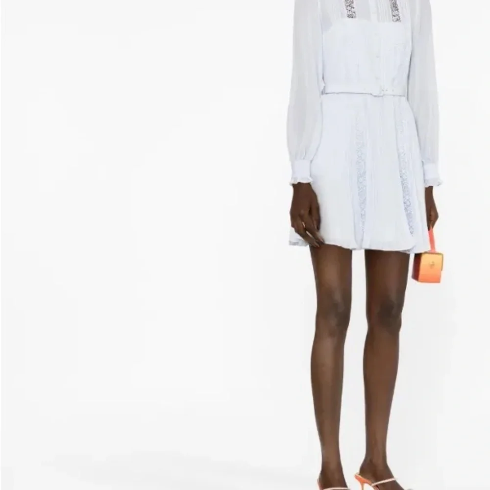 Self Portrait Chiffon Light Blue Women's Dress - Picture 4 of 6